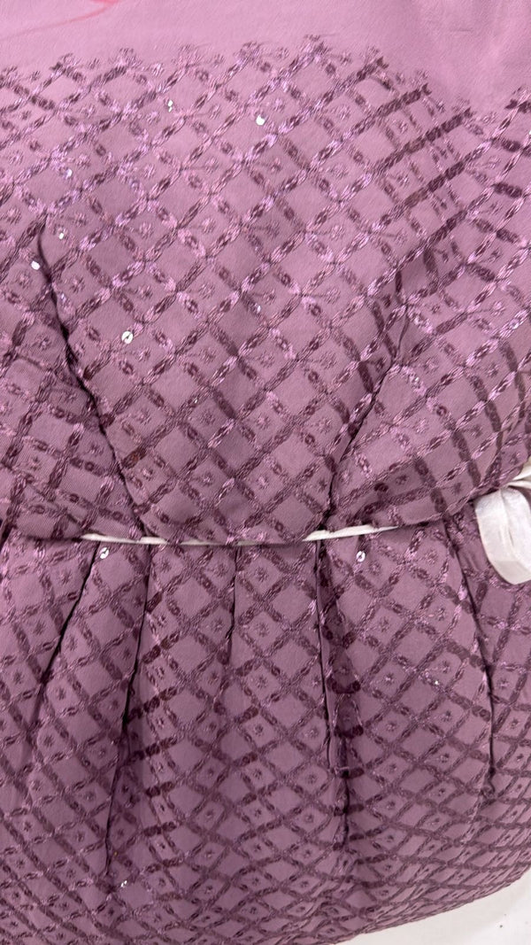 Men’s Festive Viscose Kurta with Sequin Detailing - Mauve