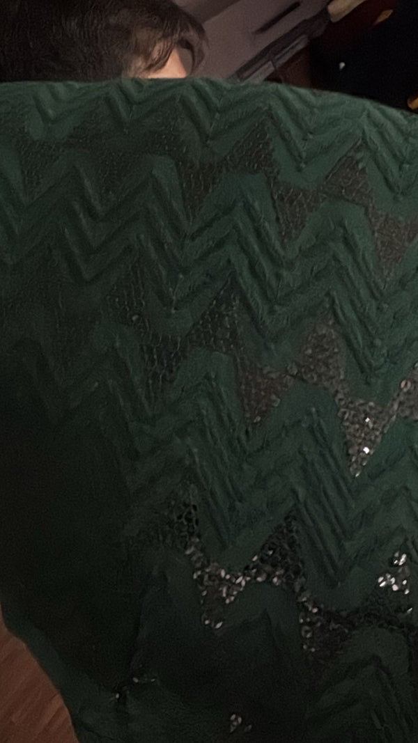 Men's Sequin Embellished Kurta - Festive Wear - Emerald