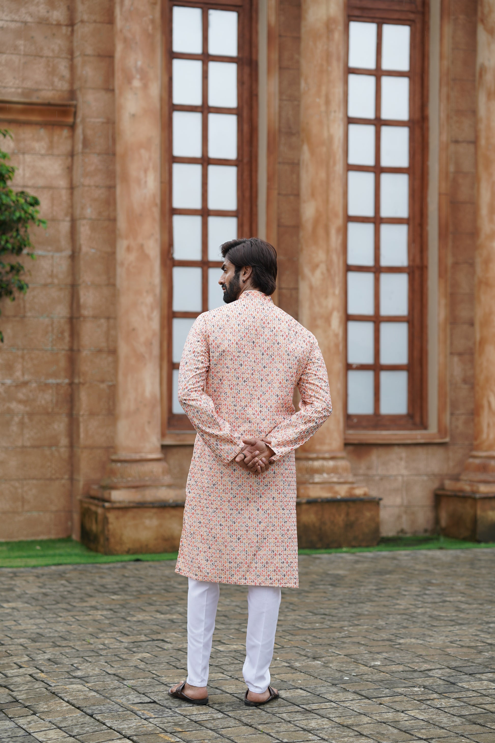 Men’s Cotton Printed Kurta with Metallic Touch