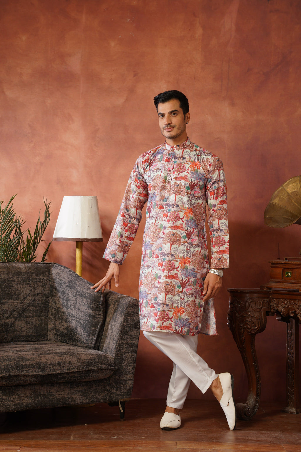 Pista Heritage Forest Illustration Kurta Set