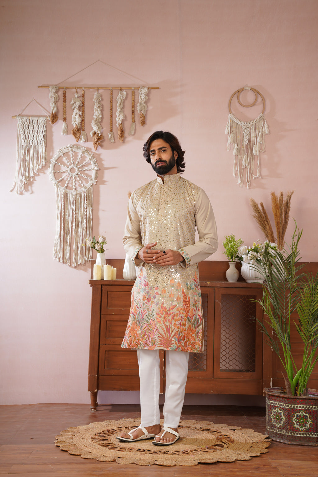 Gulshan Ivory Royale Sequin Embroidered work Kurta Set