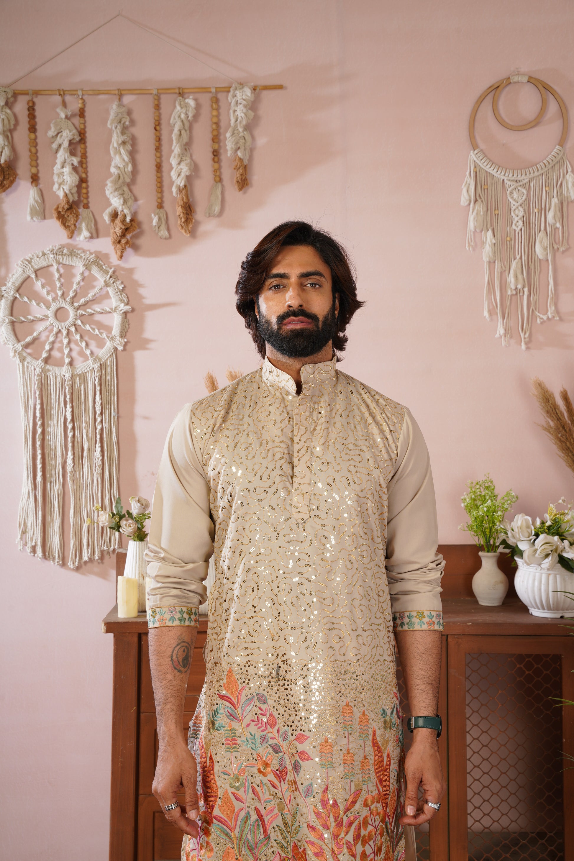 Gulshan Ivory Royale Sequin Embroidered work Kurta Set