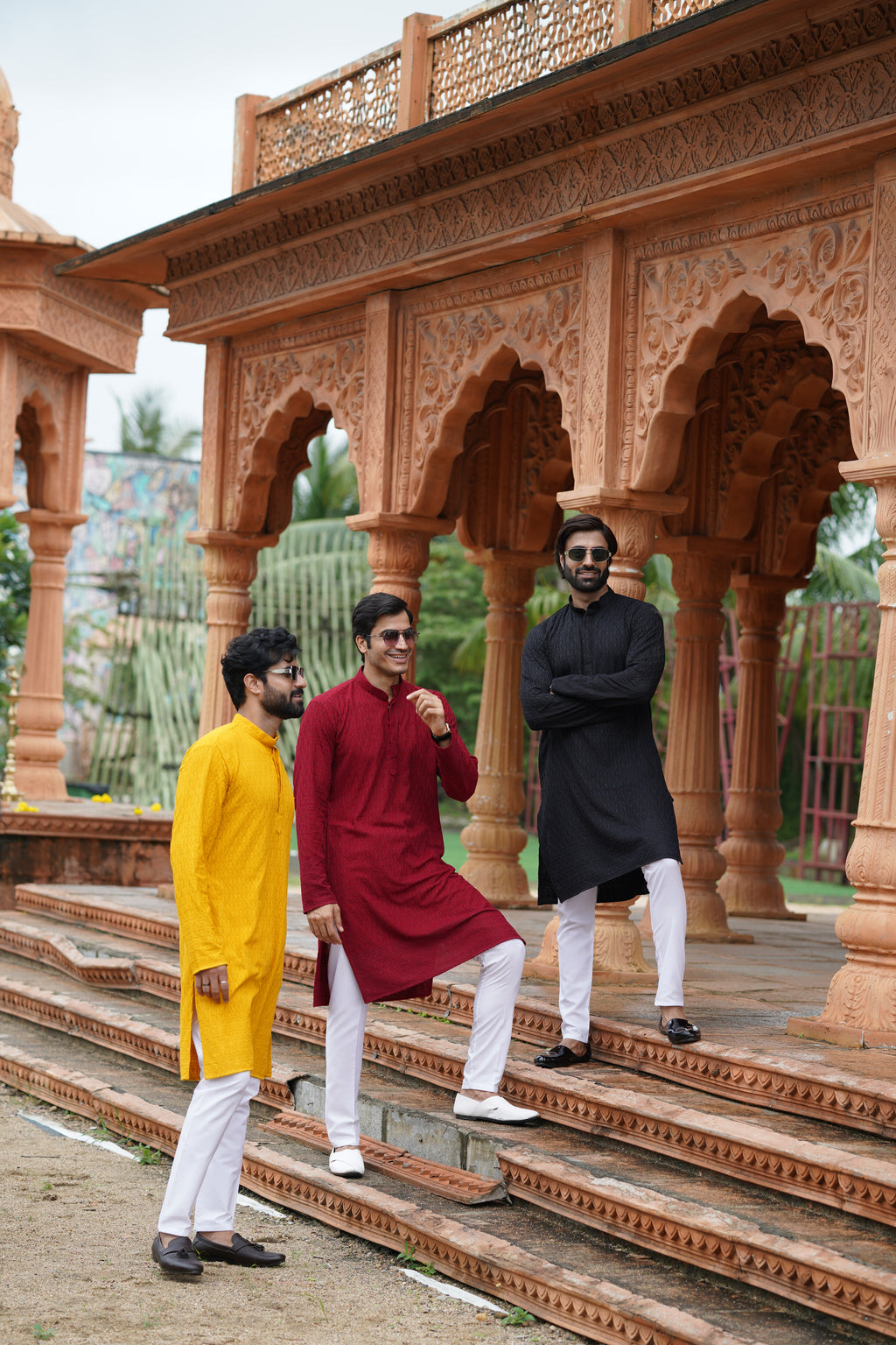 Black Chikankari Embroidered Men’s Kurta Pyjama Set