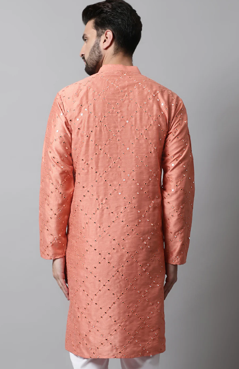 Men's Chikankari Embroidered and Sequin Kurta