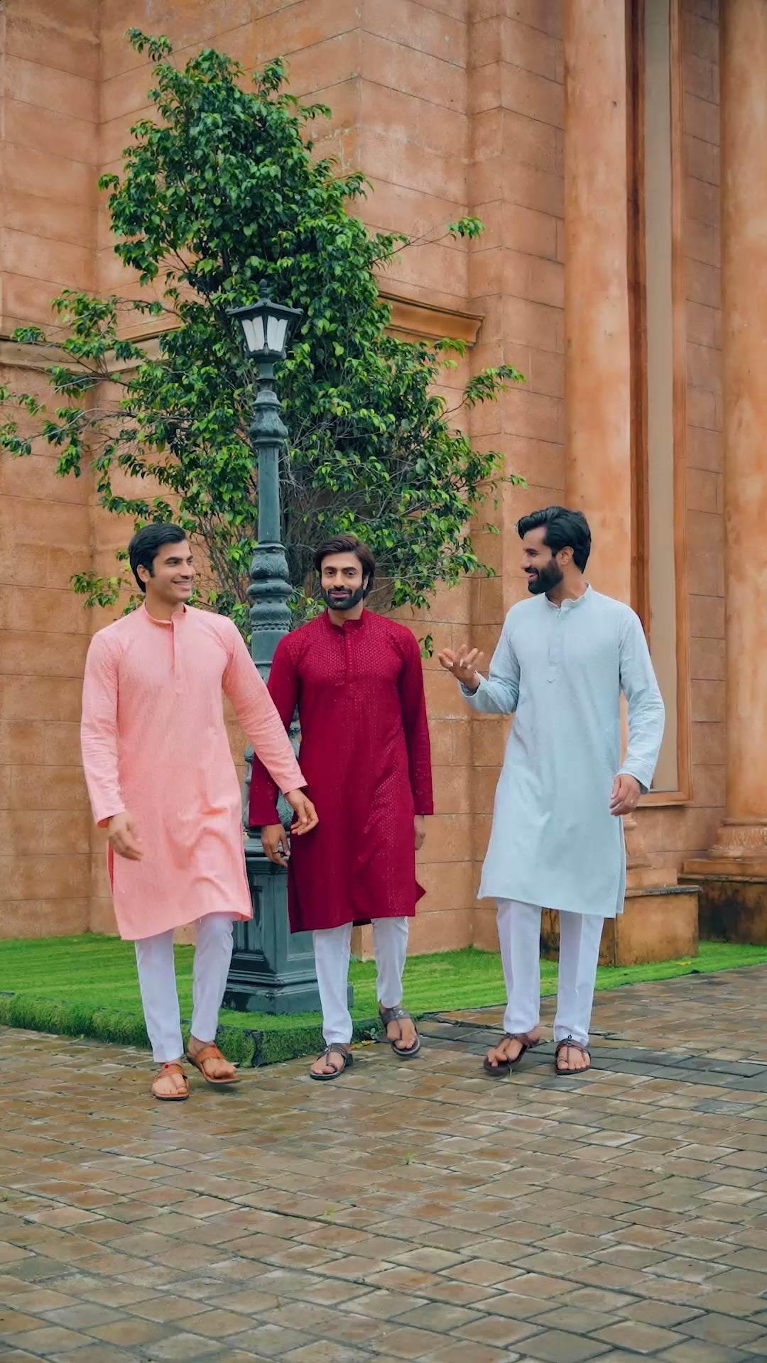 Men’s Maroon Chikankari Threadwork and Sequins Kurta
