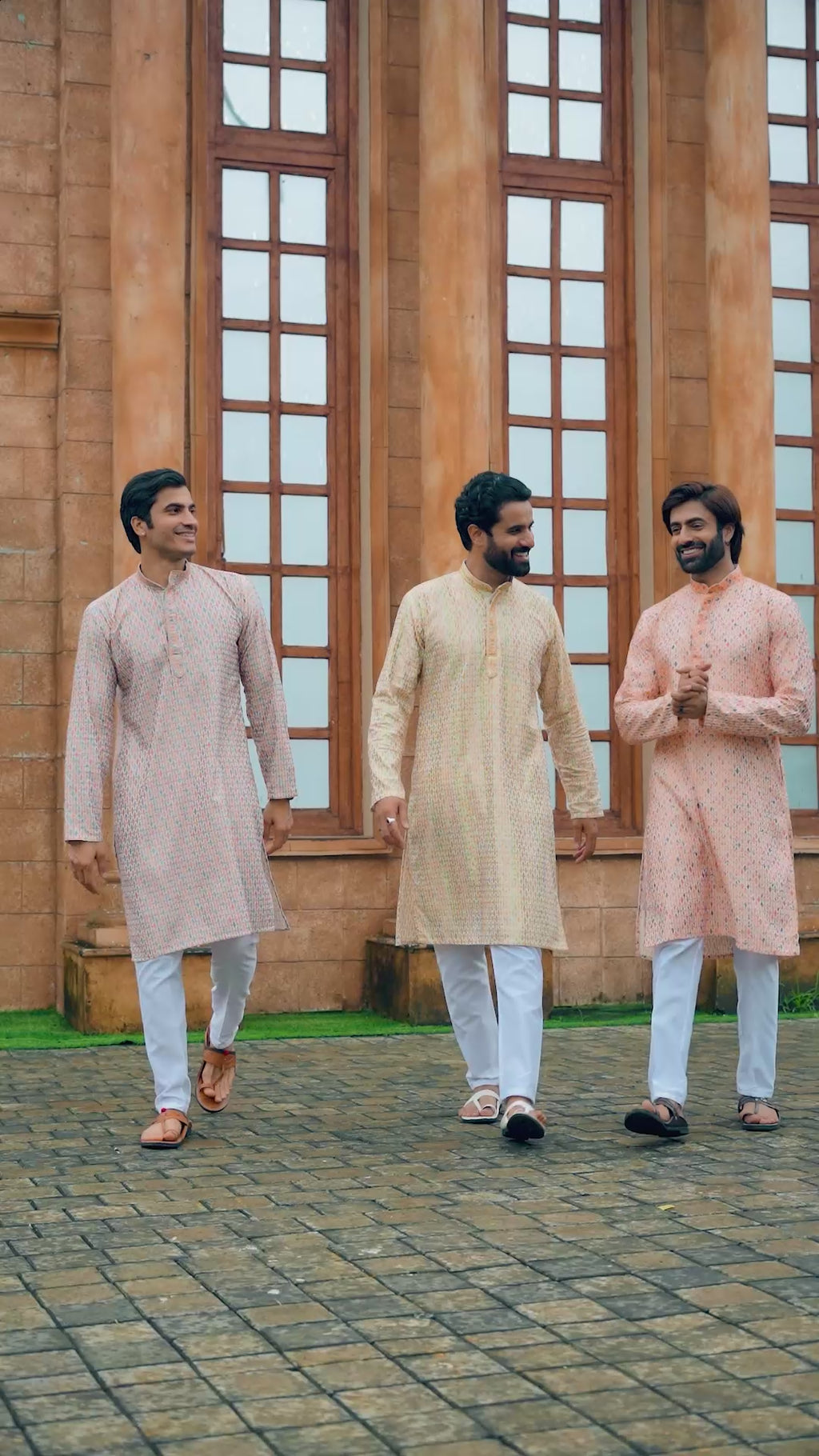 Men’s Cotton Printed Kurta with Metallic Embroidery