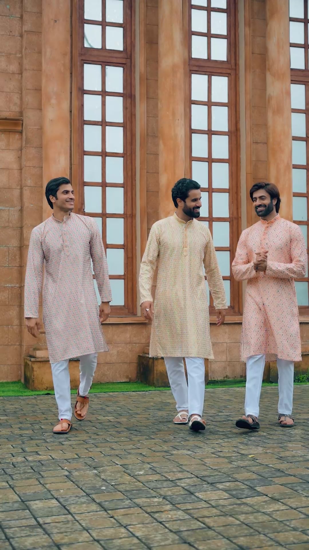 Men’s Cotton Printed Kurta with Metallic Embroidery