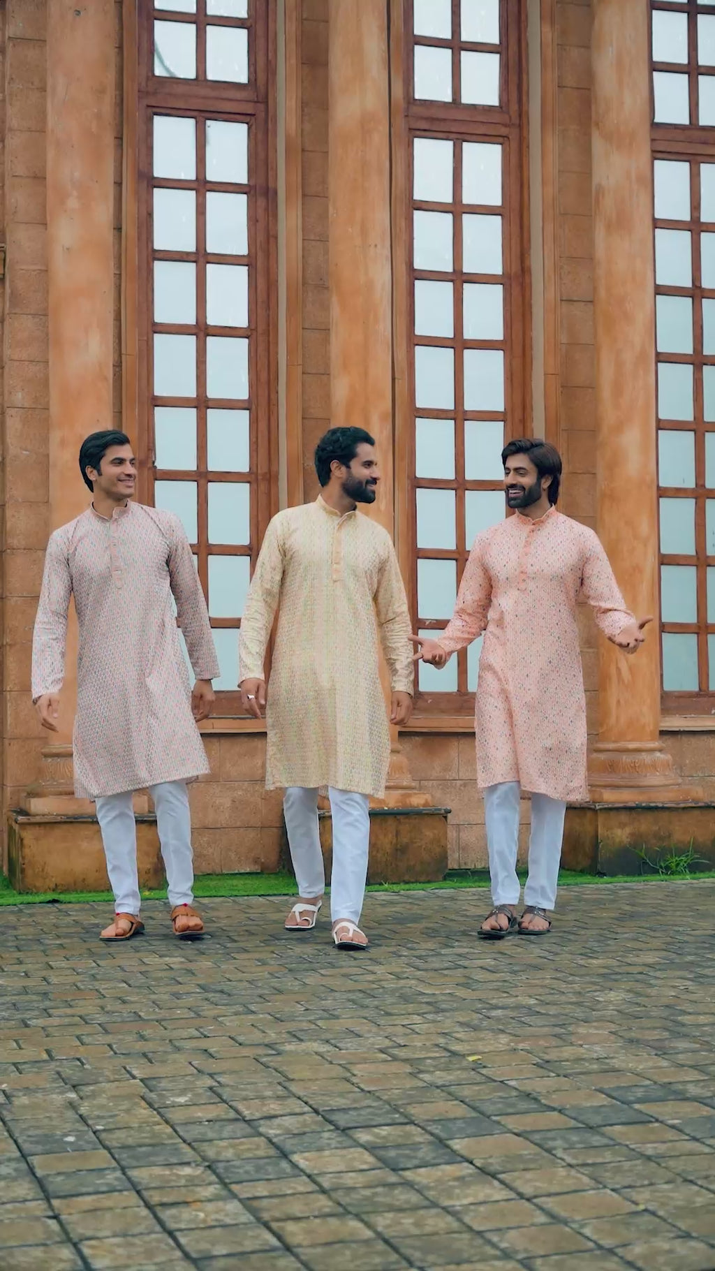 Men’s Cotton Printed Kurta with Embroidery & Metallic Touch