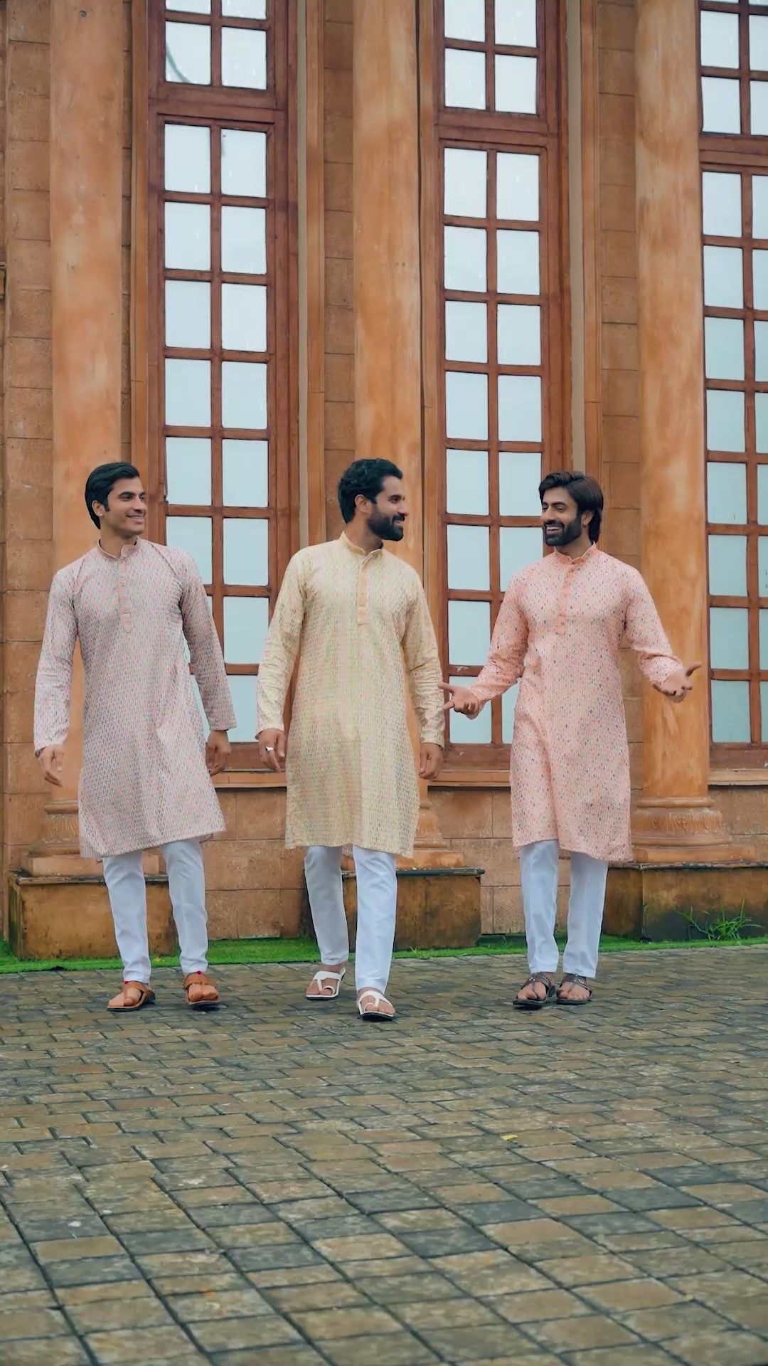 Men’s Cotton Printed Kurta with Embroidery & Metallic Touch