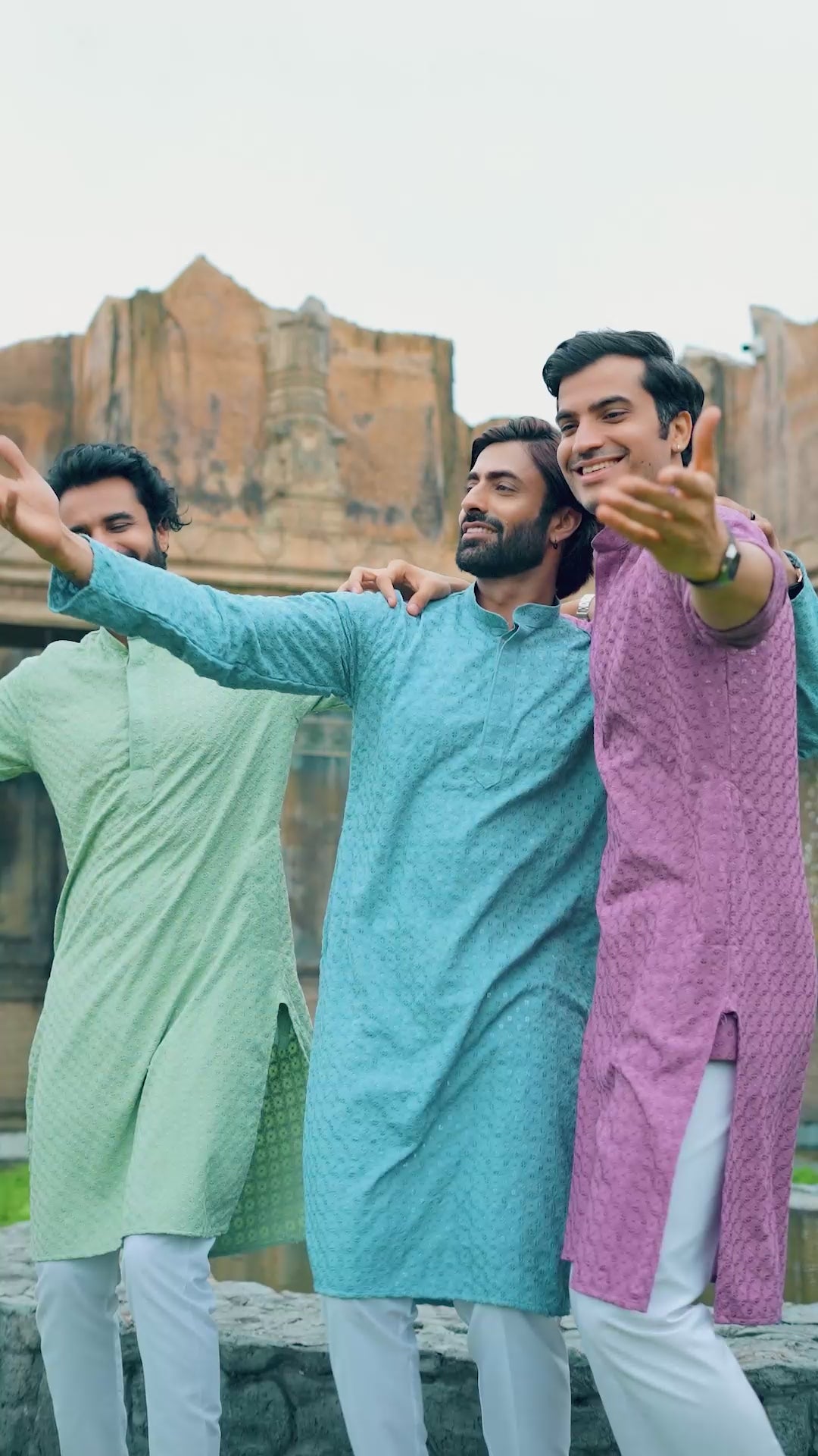 Men's Mauve Chikankari Kurta | Embroidered & Sequin Designer Set